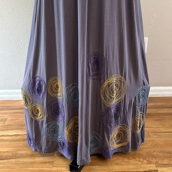 Boden Embroidered Maxi Jersey Dress Size 8L - Picture 3 of 10